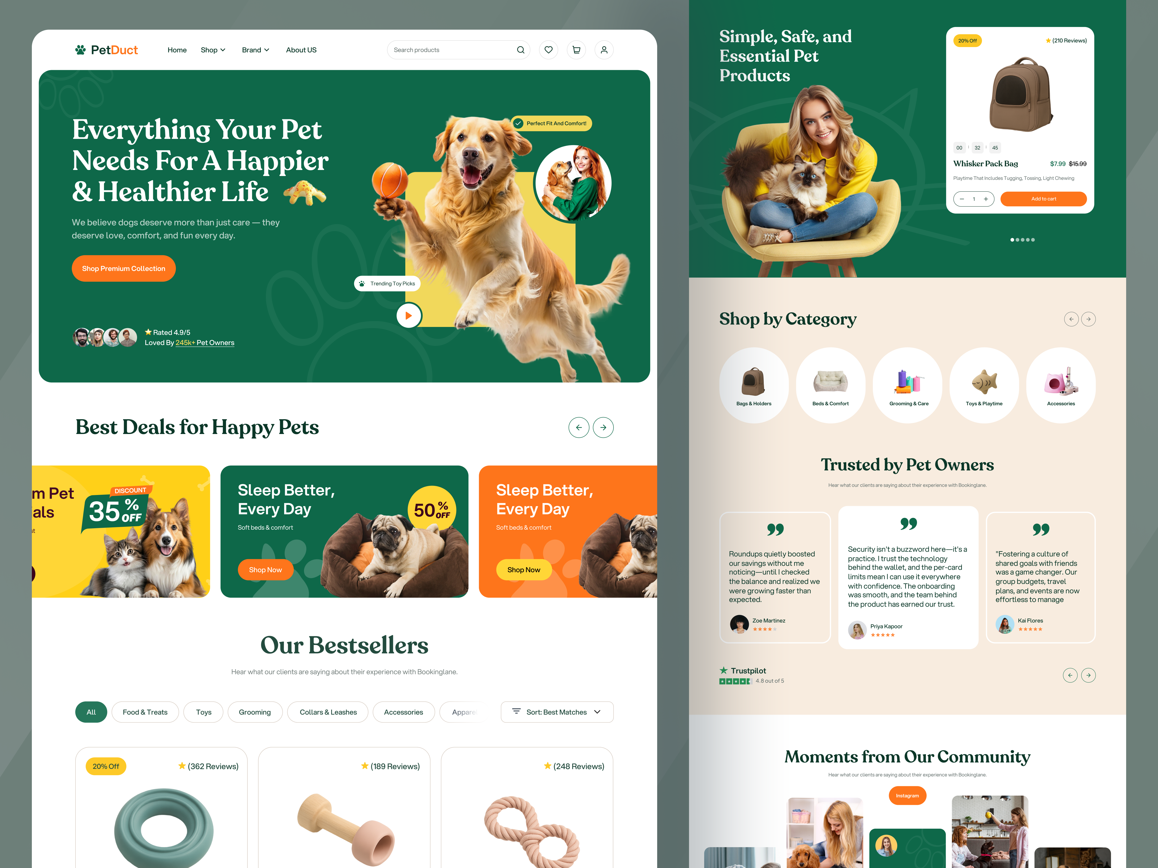 Example of Pet Product Ecommerce Website