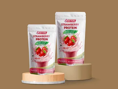 Strawberry Protein Packaging Design brand identity clean design dribbble ecommerce packaging food packaging graphic design label design minimal design mockup nutrition packaging packaging design pouch design product branding protein packaging protein powder retail packaging supplement design supplement packaging visual identity whey protein