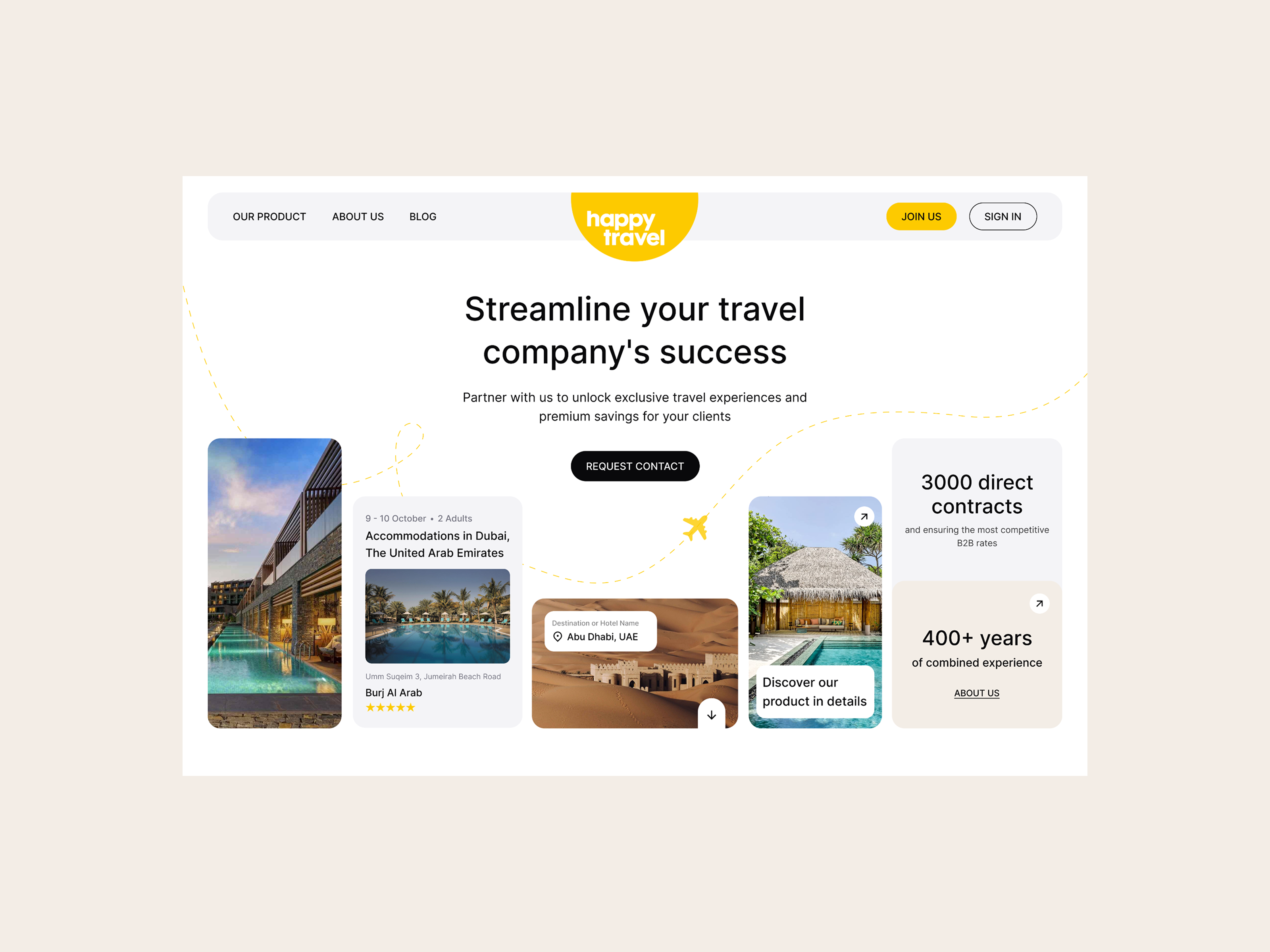 Website design for Happy Travel animation b2b branding design graphic design interaction interface mobile design motion graphics product design travel travel website ui ux web design website website design