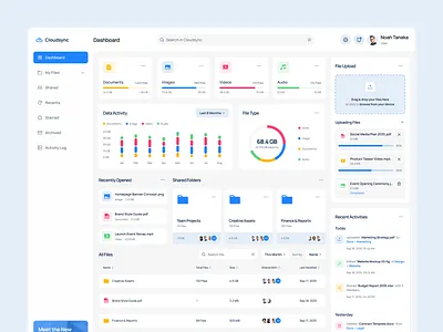 Cloudsync Dashboard V2 & Register Page cloud storage dashboard design digital workspace figma modern ui product design registration responsive saas tech design ui design ui inspiration ui showcase ui trends uiux userauth ux design web app