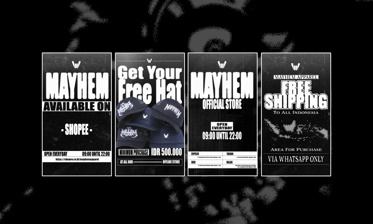 STORY POST FOR MAYHEM STORE APPAREL FROM BALI, INDONESIAN apparel graphic design mayhem store story story design
