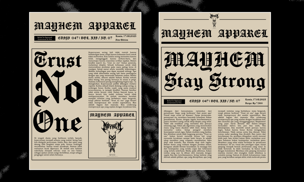 POSTER " TRUST NO ONE " FOR MAYHEM APPAREL FROM BALI, INDONESIAN apparel graphic design poster poster design streerwear street poster