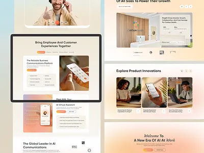 AI website design for communication ai ai agent ai platform automation collaboration communication communication platform glass effect landing page landingpage team management ui ux web design