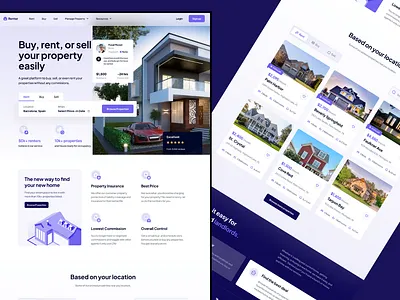 Modern, professional Rental website for real estate business branding clean web ui design design portfolio project design system figma figma ui design illustration logo ui