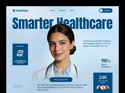 Healthiqo — Healthcare Website design best design agency doctor profile ui ecommerce healthcare healthcare ui design healthcare website hero section landing page medical medical care medical website design medicare medicare website medicine seative uiux website