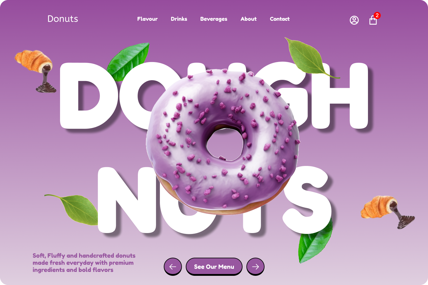 Donuts Website 3d animation branding graphic design logo motion graphics ui
