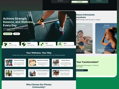 Fitwave Landing page figma fitness hero section landing page product design ui web design