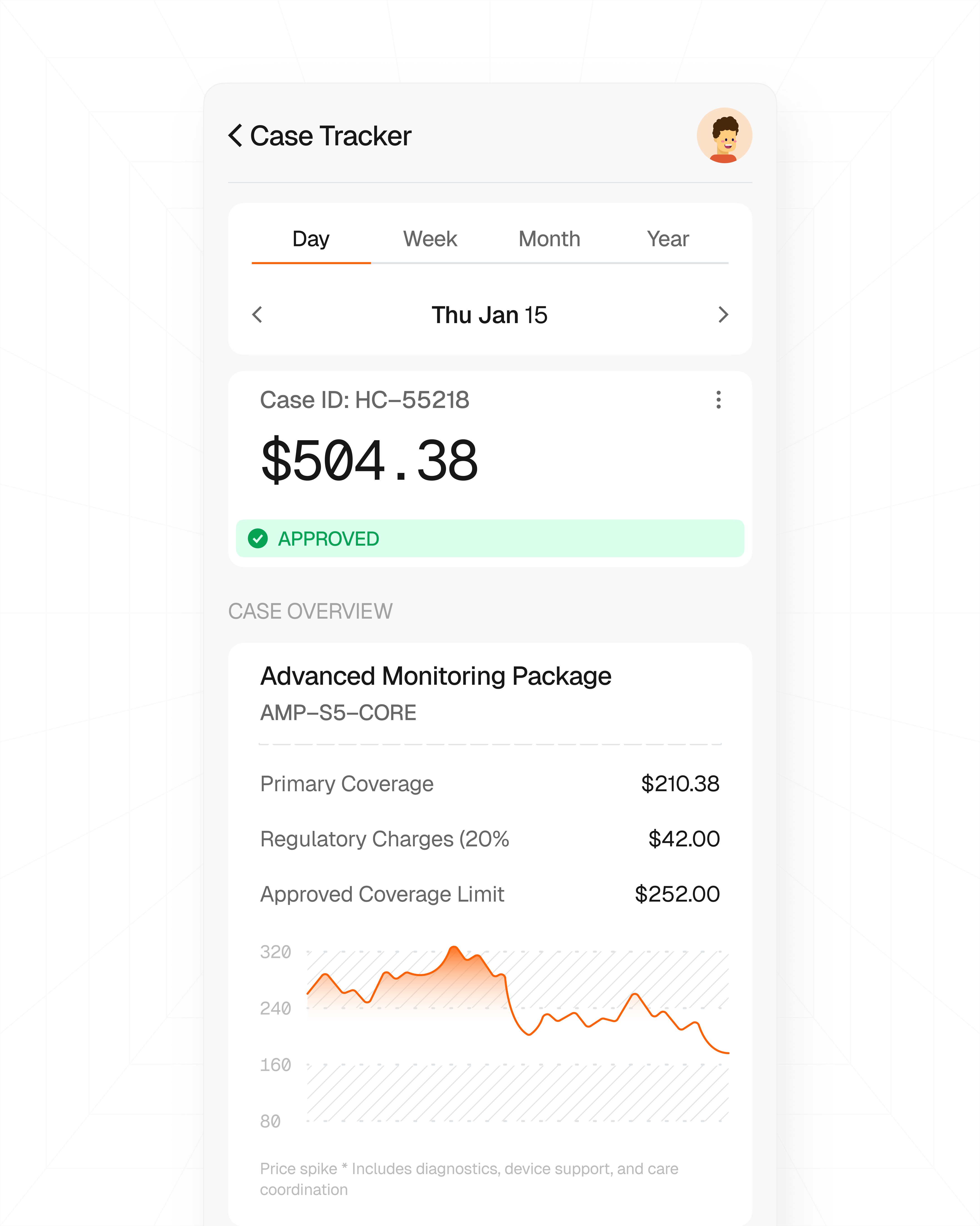 Health Case Tracker clean design health health startup minimal modal startup tech ui ui component ui design