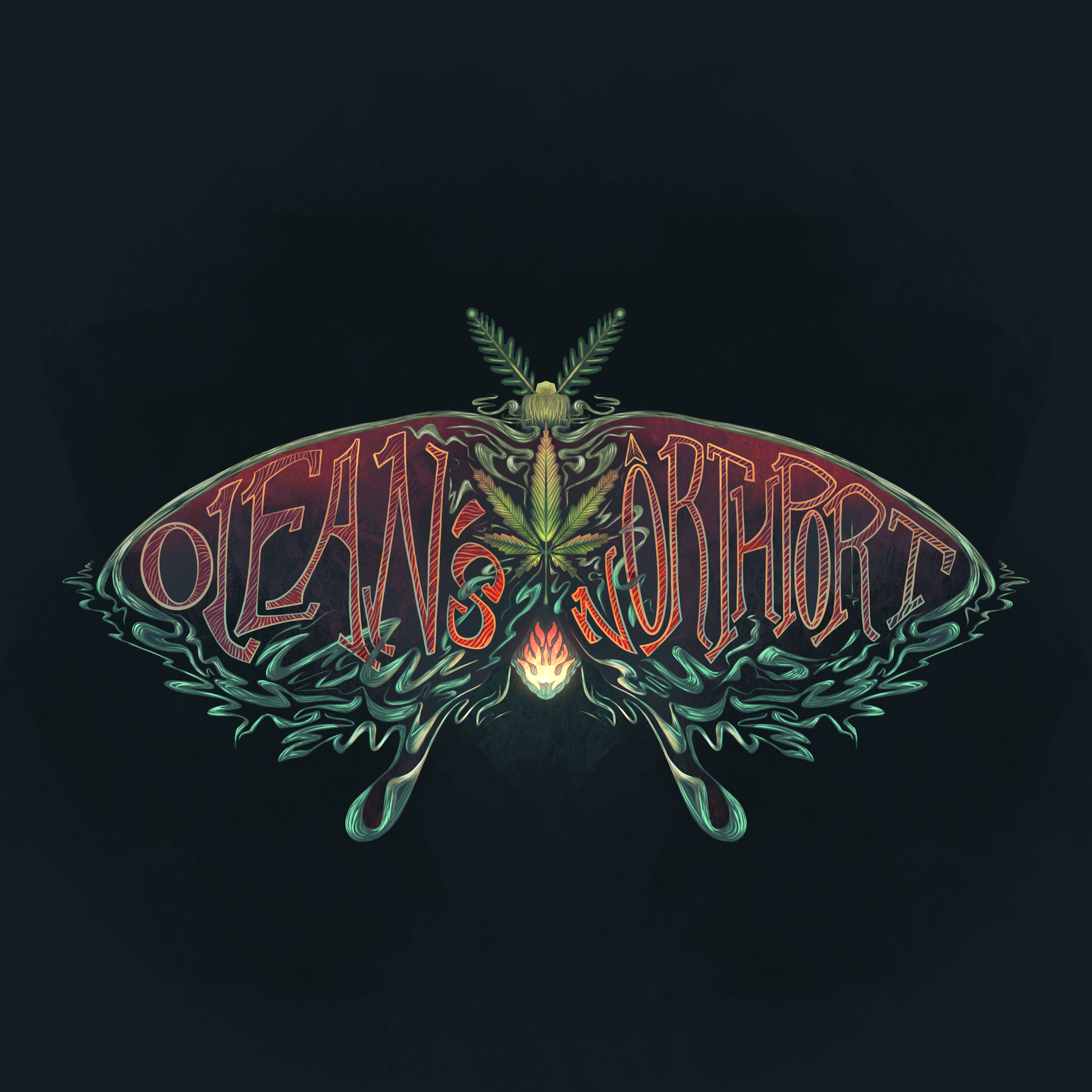 Olean's Moth fire flame leaf marijuana moth pot procreate recreational smoke type weed