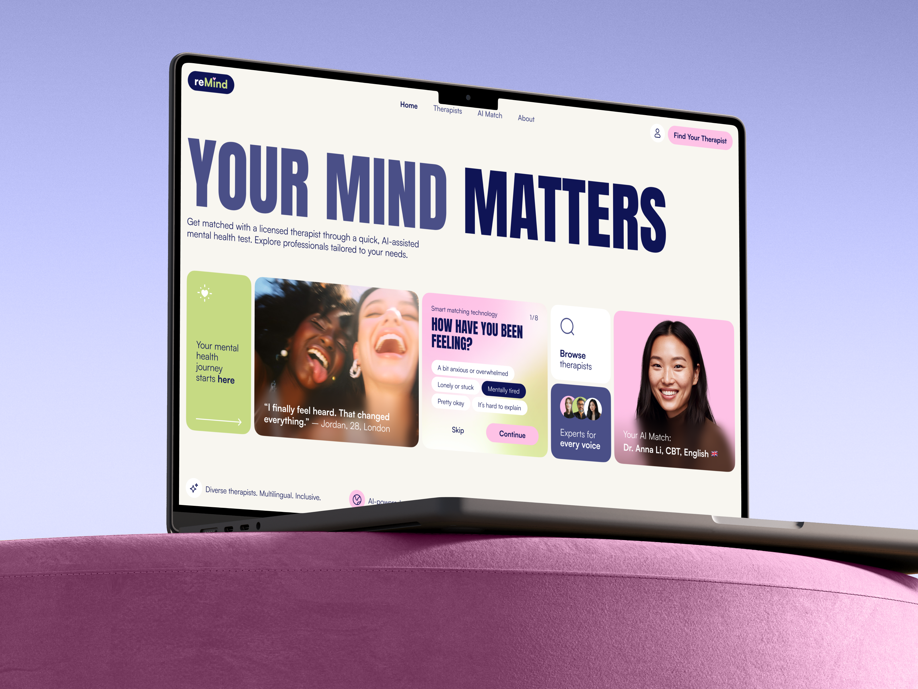 🌱 Web design for Mental Health platform | Hyperactive design health healthcare hero hero section hyperactive landing landing page mental mental health product design saas ui ux web design