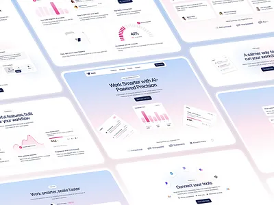 Productivity SaaS Landing Page components framer graphic design minimal modern saas template ui