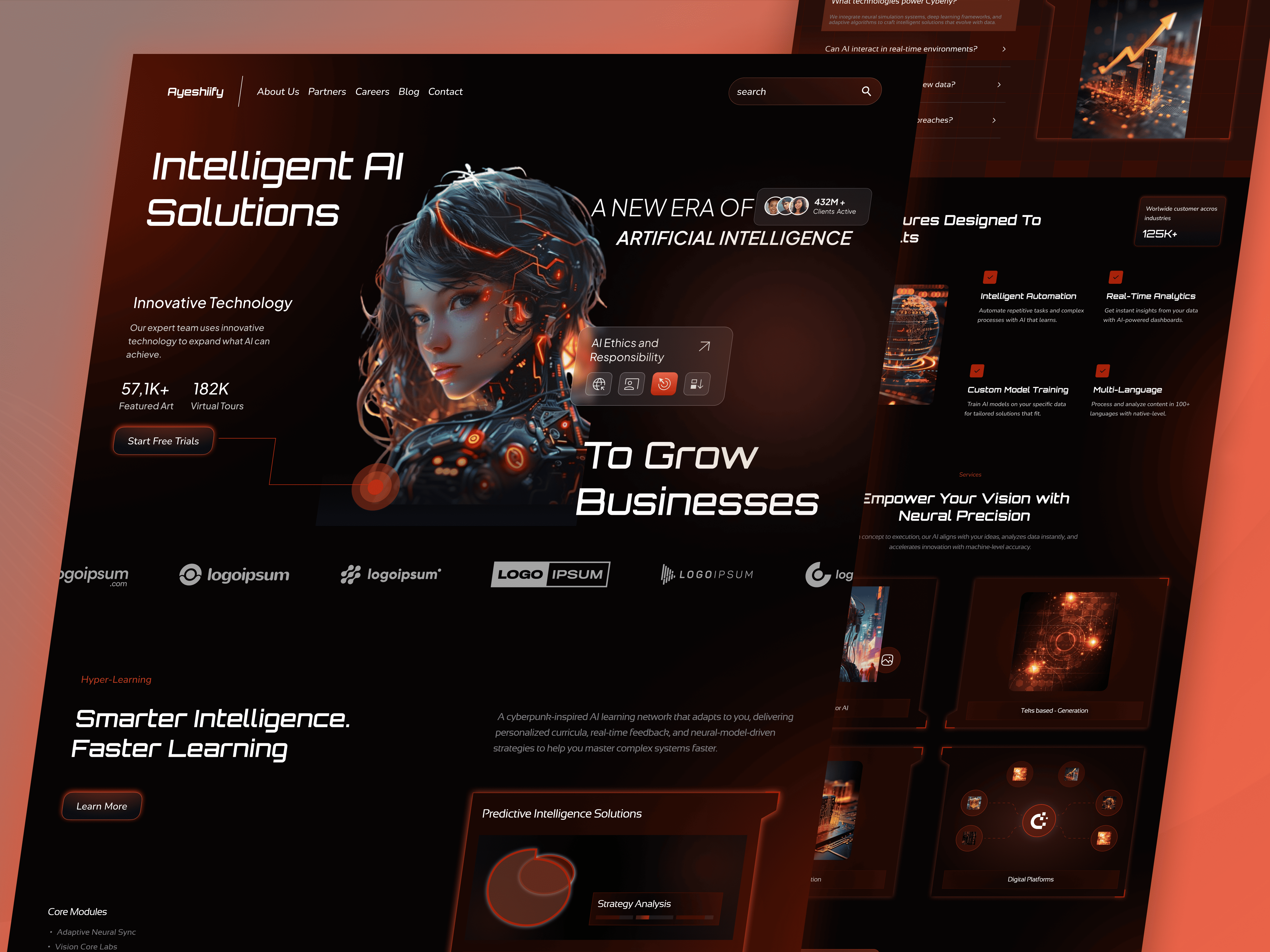 Intelligent AI Solutions ai figma graphic design modern design trendy ui