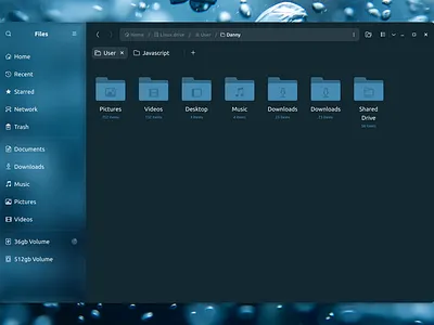 Nautilus file manager liquid glass concept canonical file manager file system gnome interface linux liquidglass os ui