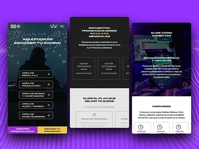 Mobile Website Music School figma graphic design ui web web design