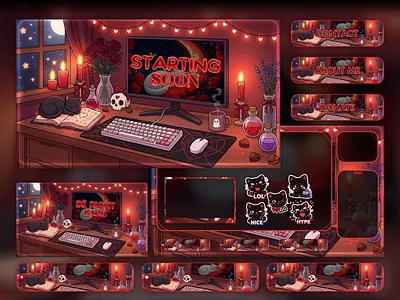 Midnight Cozy Cat Stream Overlay | Twitch Overlay cat overlay cat twitch cat twitch overlay cozy twitch overlay game room twitch gaming overlay live stream overlay stream overlay stream screens streaming graphics streamlabs overlay twitch overlay twitch overlay cozy twitch overlay lofi valentine overlay valentine twitch valentines day