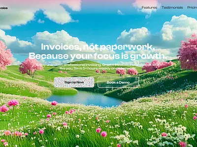 Invoicee - Beautiful SaaS Landing Page with Serene Nature-Inspir app app design branding dashboard design inspiration fintech illustration interface design landing page minimalist mobile app nature inspired product design saas ui design uiux ux design web design website