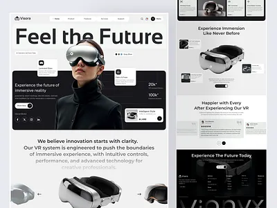 VISORA - VR Landing Page apple vision pro augmented reality homepage immersive landing page landing page design spatial ui ui ui design uiux uiux design virtual reality vr vr landing page web web ui web3 website website design