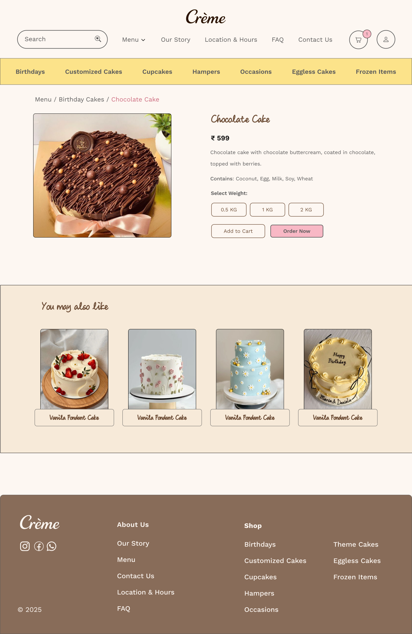 Crème – Bakery Website UI/UX Design by Kavya Bhatnagar on Dribbble