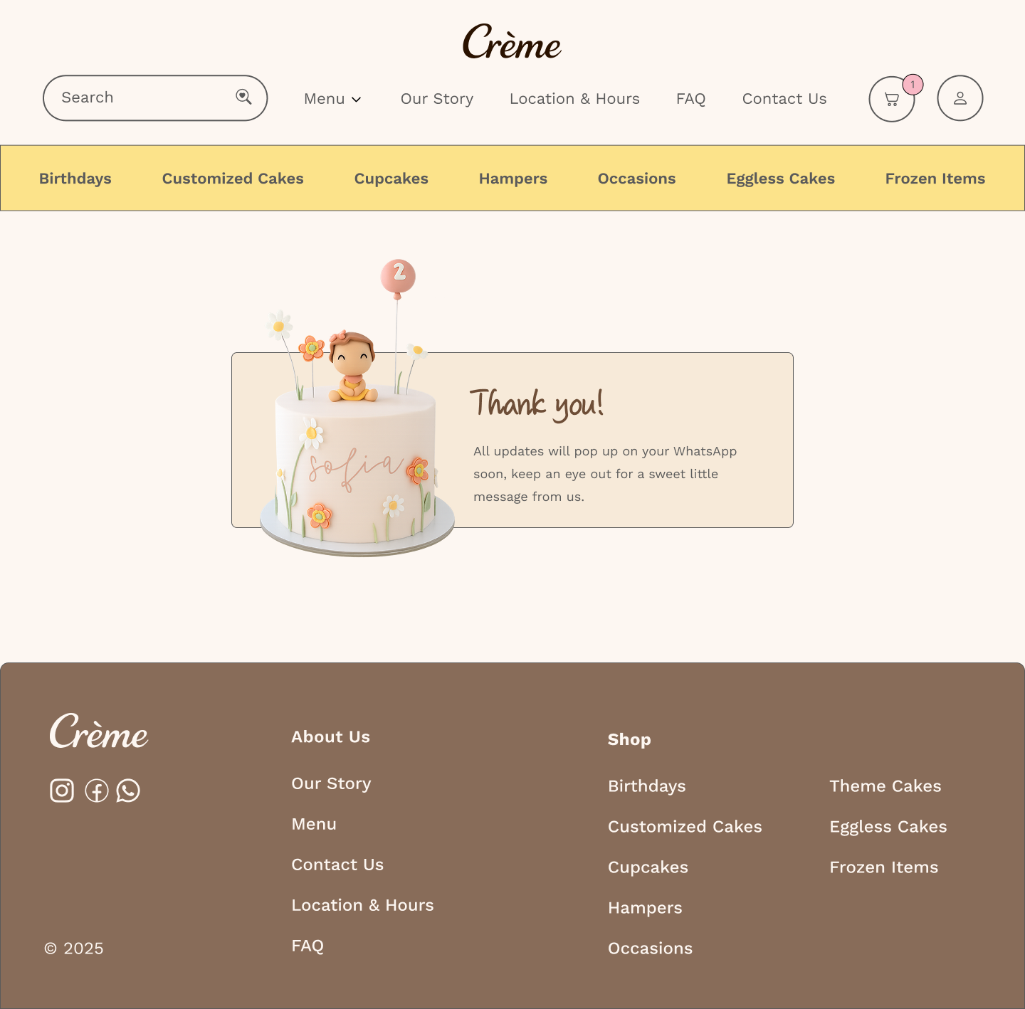 Crème – Bakery Website UI/UX Design by Kavya Bhatnagar on Dribbble