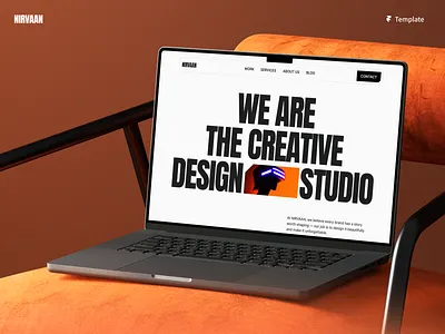 Nirvaan - Design Studio Website Template (Framer) bold typography creative agency creative direction design studio framer framer template minimal design modern website no code portfolio responsive design studio website website design