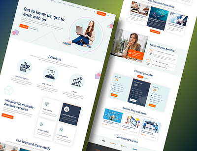 Digital Agency Landing Page Clean UI blog branding design digital agency grow business illustration landing page logo marketing seo social media trendy design typography ui uidesign uiux uxdesign vector web design web development