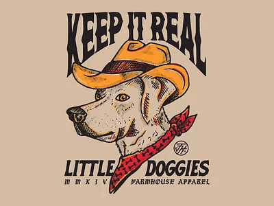 Keep It Real bandana bones cowboy cowboy hat dog illustration procreate sheprador tattoo