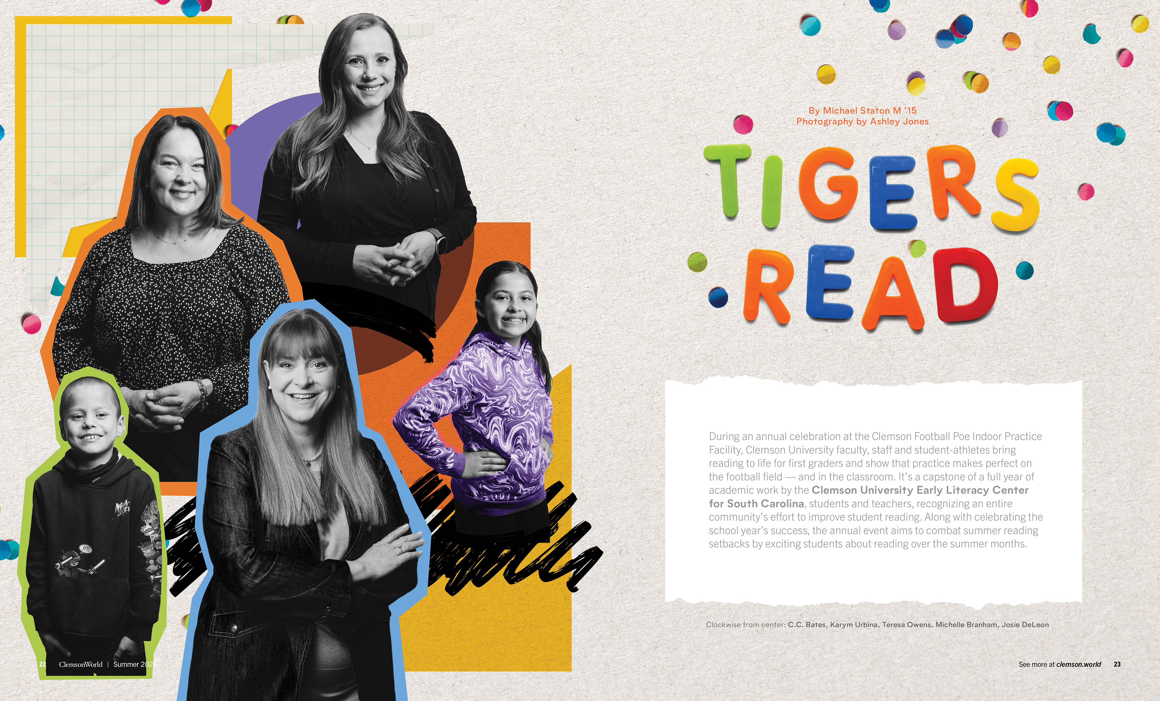 Magazine Feature Layout Design academia art direction clemson university collage creative direction design editorial editorial design graphic design illustration layout design magazine photo editor publication typography