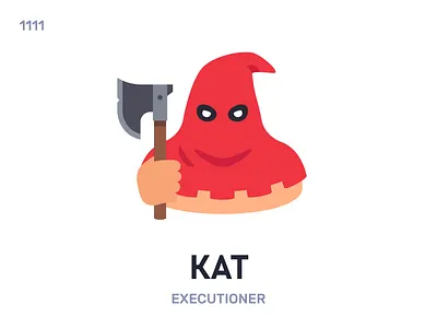 Кат / Executioner belarus belarusian language daily flat icon illustration vector word