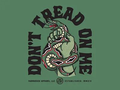 Don't Tread On Me gadsen hand illustration procreate snake tread