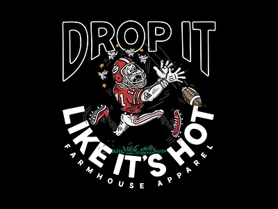 Drop It Like It's Hot bulldog elephants football illustration jack davis mascot procreate
