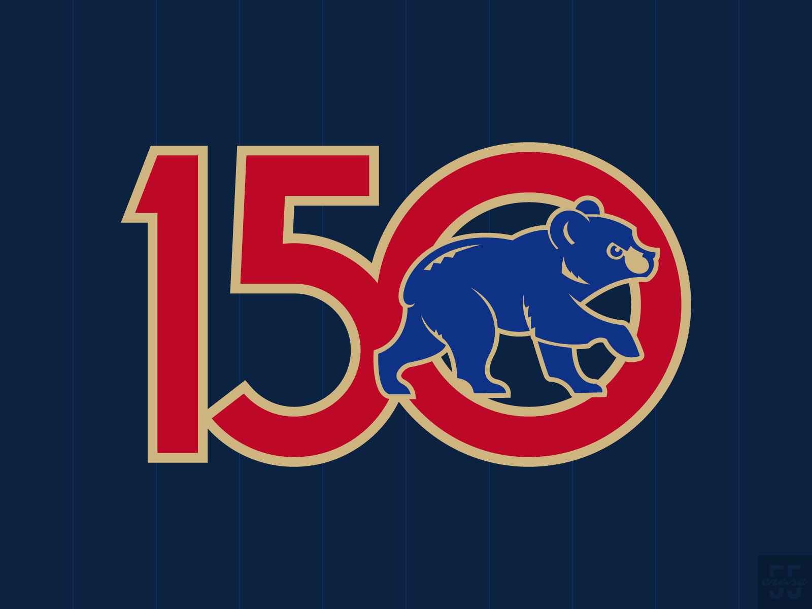 Cubs 150 & Ryne Sandberg Tribute baseball design illustration logo mlb vector