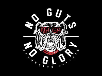 No Guts, No Glory athens bulldog character design georgia mascot no guts no glory reflection sunglasses