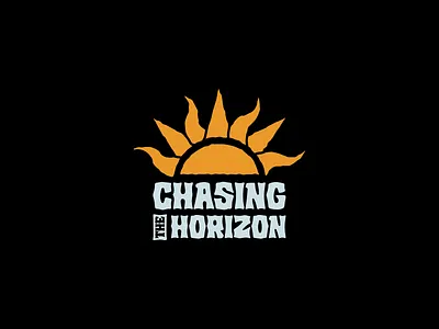 Chasing the Horizon funky horizon illustration sun typography