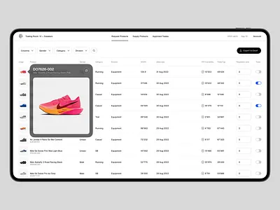 Nike ISO [2] erp minimal table typography web app