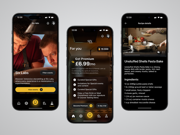 Six by Nico — Restaurant Mobile App app application booking app branding dining dining experience food and beverage hospitality mobile mobile app product design restaurant restaurant application ui ui design user experience user interface ux