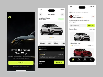 Car Rental App app design automobile car car app car rental car rental app cng design drive mobile mobile app motors product design rental app ui ui design uiux visual design