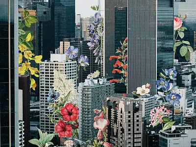 flower city album cover book cover collage cover design design digital art graphic design illustration poster 그래픽디자인 꼴라주 꼴라쥬 콜라주 콜라쥬