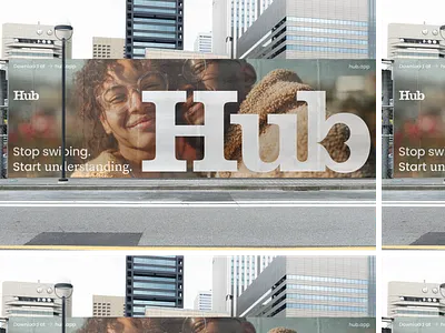 Hub - Outdoor app bold logo dating app heart hub kind logo loud love sans serif