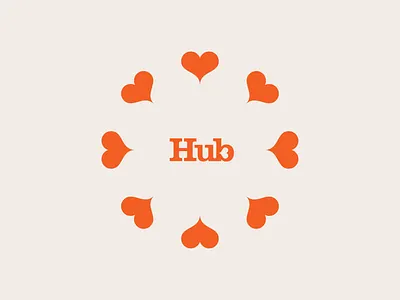 Hub - Central Hub dating heart logo hub identity kindness love mandala