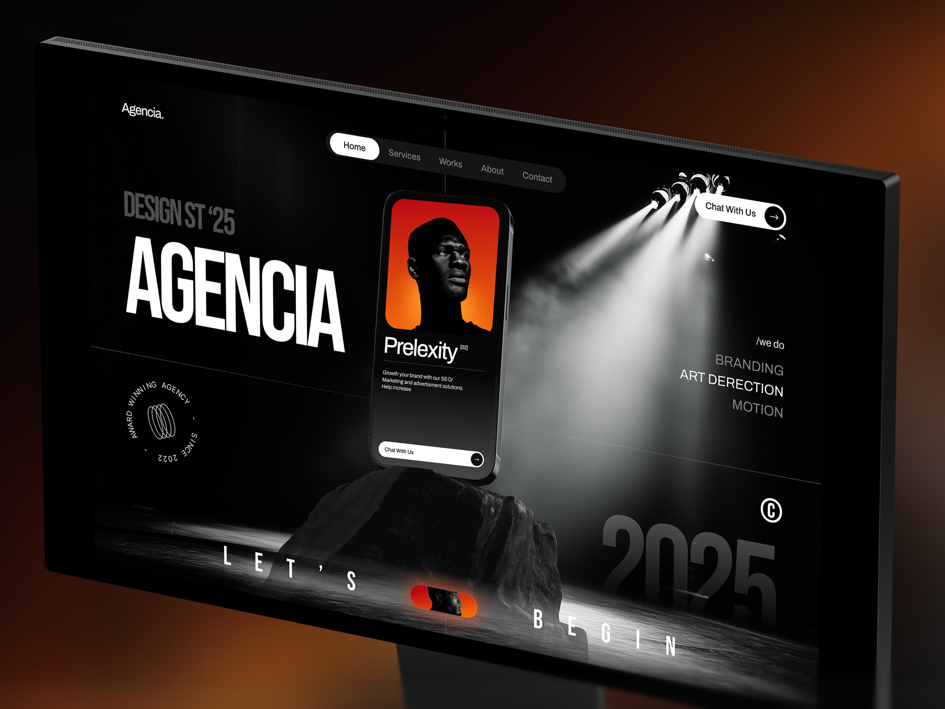 Agencia - Digital Agency Framer Site agency branding dark design framer portfolio ui webflow website