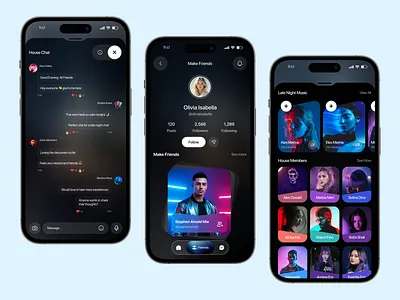 Social Media Mobile App app design chat corporate ios live app mobile mobile app mobile ui network social social app social media social media app social media mobile social network ui design uiux voice chat
