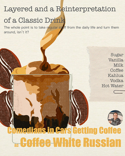 Tonight's Cocktail Menu - Coffee White Russian alcohol alcohol illustration alcohol menu art artwork branding cocktail cocktail menu design digital art drawing drink illustration drink menu graphic design illustration menu menu design poster poster design procreate