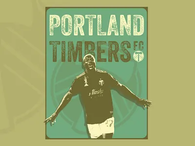 Portland Timbers FC Poster banner football goal halftone portland poster shadow soccer sports timbers