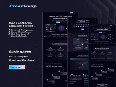 Next-Generation Cross-Chain Crypto Trading UI app design cross chain crypto landing page crypto wallet ui cryptocurrency dark ui design defi platform defi ux defi website exchange landing page figma design figma ui fintech ui modern web pol saas landing page visual design web3 landing page website design wireframe