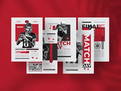 MATCH DAY FLYER TEMPLATE DESIGN american football design editable flyer flyer bundle flyer design flyer template football football match game day graphic design match day matchday pack poster sports sports flyer template vector