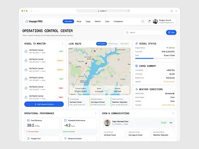Vessel mangement platform dashboard dashboard design product design saas ui ux vessel voyage web design