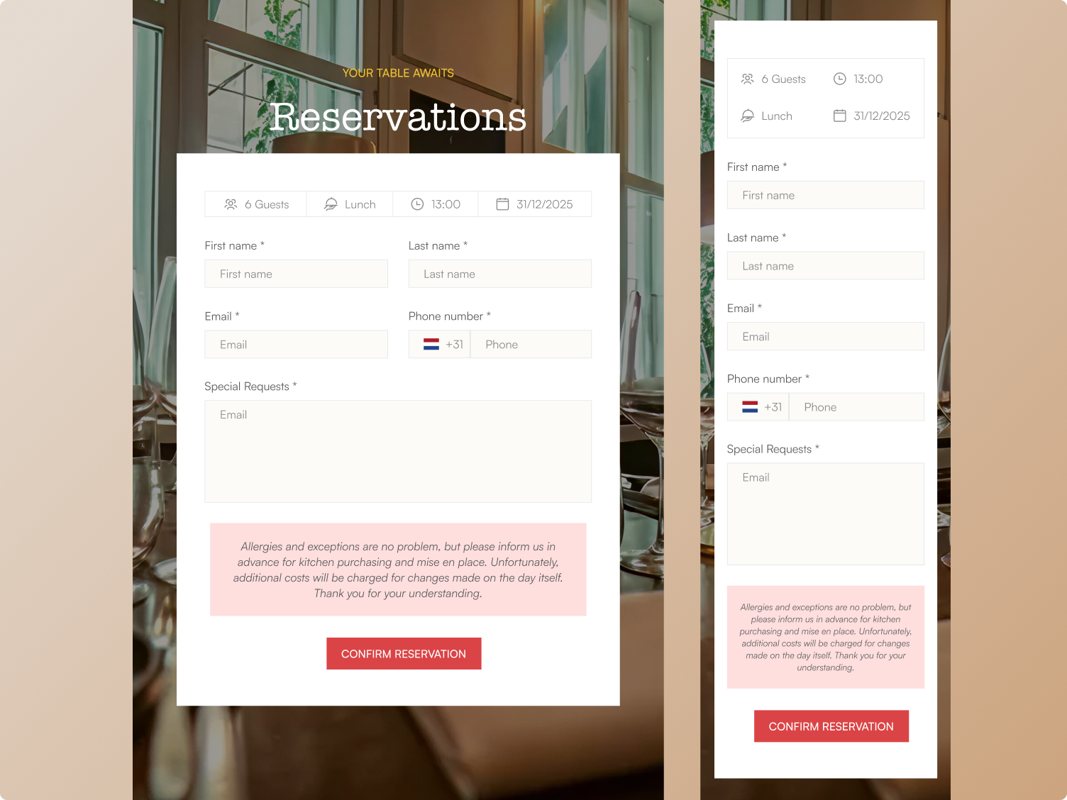 Fine Dining Restaurant Website Design by Arifuzzaman on Dribbble