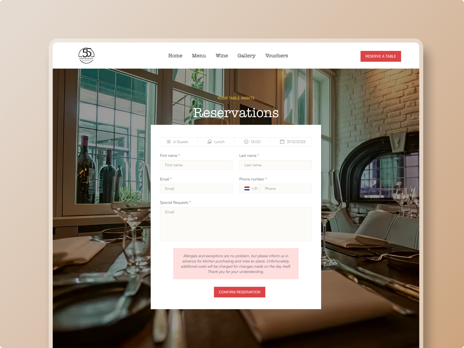 Fine Dining Restaurant Website Design by Arifuzzaman on Dribbble