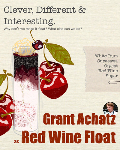 Tonight's Cocktail Menu - Red Wine Float alcohol alcohol menu art artwork branding cocktail cocktail menu design digital art digital illustration drawing drink drink menu graphic design illustration menu design poster poster design