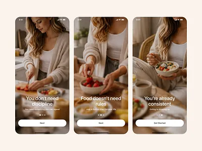 Fuel — a calm nutrition app concept 🍽️ design health healthcare app minimal mobile apps mobile design onboarding onboarding mobile productdesign ui uiux uiuxdesigner ux